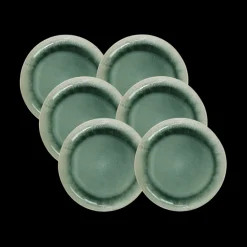Basic u0026 More 6 stk. ASTA Frokosttallerkener m/løbeglasur i Grøn (Ø17cm)> Julegaver Til Ham|Frokosttallerkener