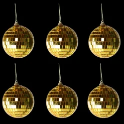 Basic u0026 More 6 stk. Diskokugler til Ophæng Guld (6cm)> Julepynt & Dekoration|Jul
