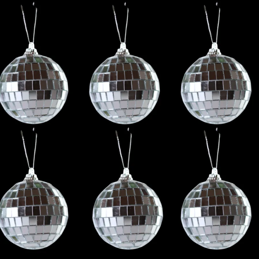 Basic u0026 More 6 stk. Diskokugler til Ophæng Sølv (10cm)> Julepynt & Dekoration|Jul