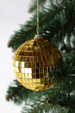 Basic u0026 More 6 stk. Diskokugler til Ophæng i Guld (8cm)> Julepynt & Dekoration|Jul