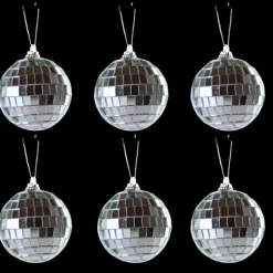Basic u0026 More 6 stk. Diskokugler til Ophæng i Sølv (6cm)> Julepynt & Dekoration|Jul