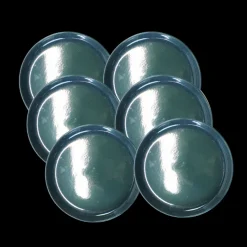 Basic u0026 More 6 stk. Keramik Frokosttallerken ALEC i Mørkegrøn (Ø21x7cm)> Frokosttallerkener