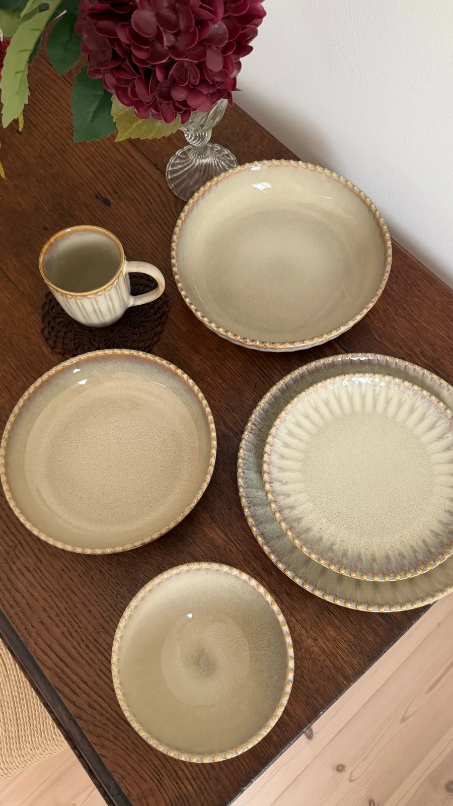 Basic u0026 More 6 stk. Keramik Frokosttallerkener FALLON (Ø22x2,2 cm) Reaktiv Beige> Julegaver Til Hende|Frokosttallerkener