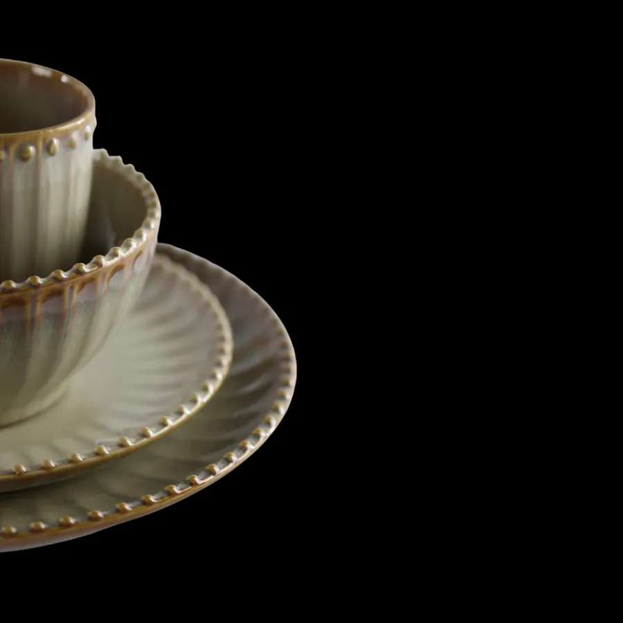 Basic u0026 More 6 stk. Keramik Frokosttallerkener FALLON (Ø22x2,2 cm) Reaktiv Beige> Julegaver Til Hende|Frokosttallerkener