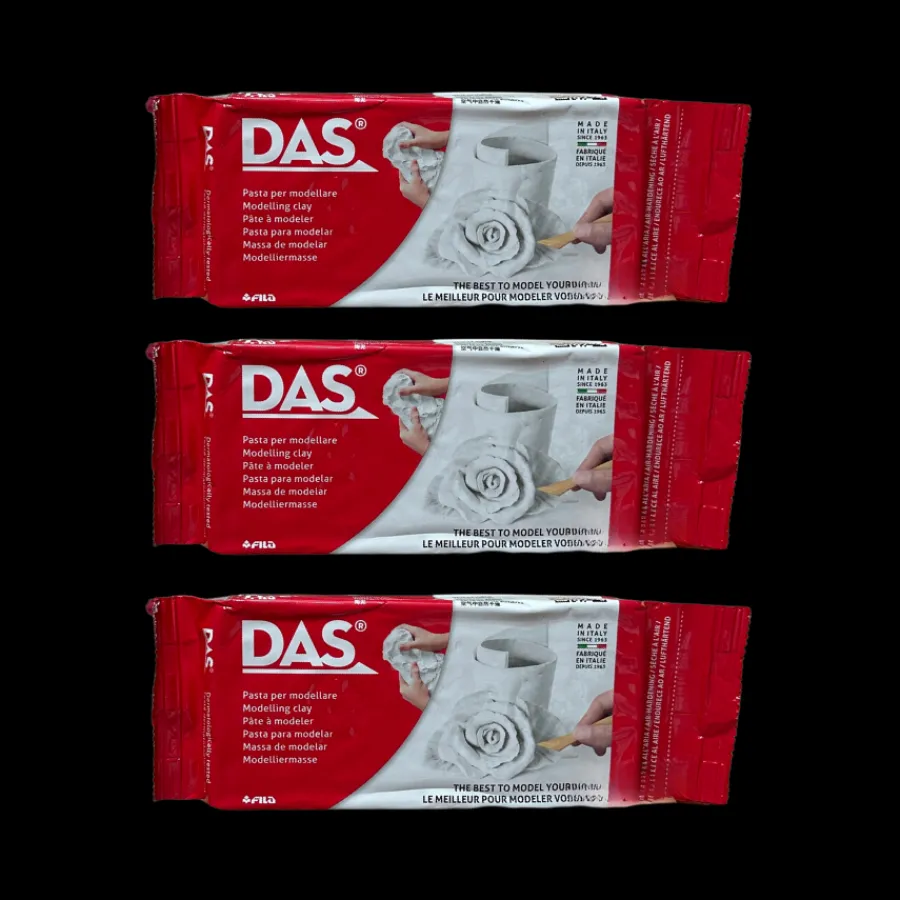 DAS 3 stk. Selvhærdende Ler Hvid 500g> Øvrige Hobbyartikler