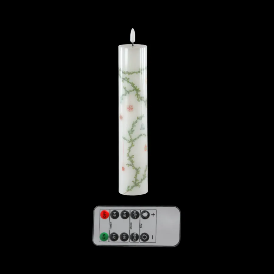 Basic u0026 More Bloklys Resin 3D Flamme Juleudsmykning m. Fjernbetjening> Julepynt & Dekoration|Jul