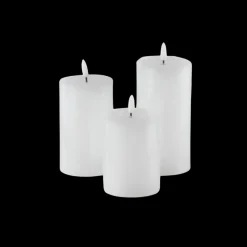 Basic u0026 More Bloklys Resin 3D Flamme m. Fjernbetjening Hvid 3 stk> Julepynt & Dekoration|Jul