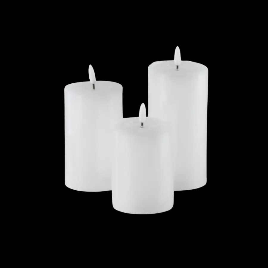 Basic u0026 More Bloklys Resin 3D Flamme m. Fjernbetjening Hvid 3 stk> Julepynt & Dekoration|Jul