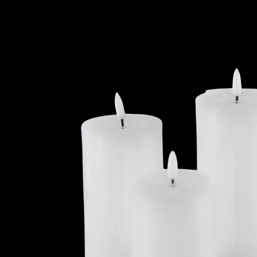 Basic u0026 More Bloklys Resin 3D Flamme m. Fjernbetjening Hvid 3 stk> Julepynt & Dekoration|Jul