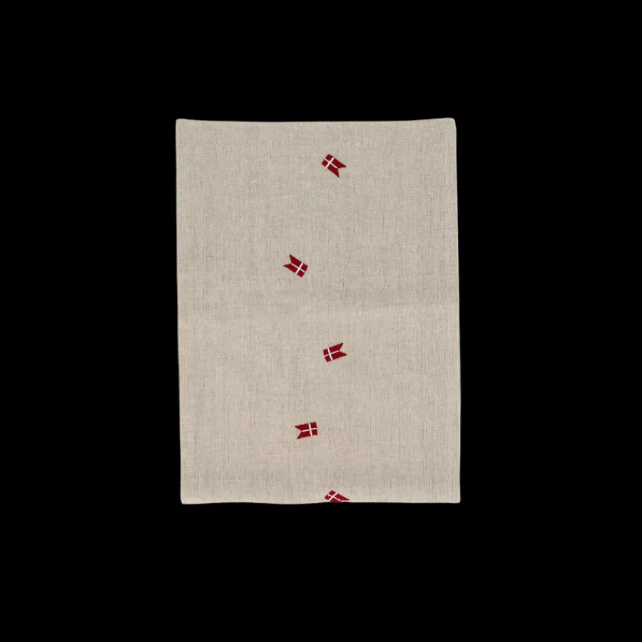 Basic u0026 More Bordløber m. Broderet Dansk Flag (30x180cm) Hørfarve> Julegaver Til Hende|Julegaver Til Ham