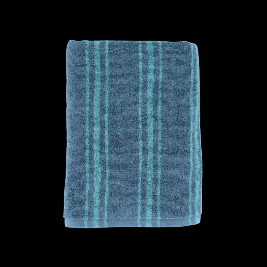 Basic u0026 More COREY Håndklæde (50x100cm) mørkeblå m/ lyseblå stribe> Julegaver Til Hende|Julegaver Til Ham