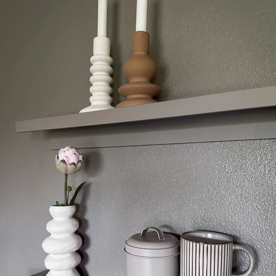 Basic u0026 More COSTI Lysestage (10,7x10,7x18,5cm) Hvid> Julegaver Til Hende|Lysestager & Stearinlys