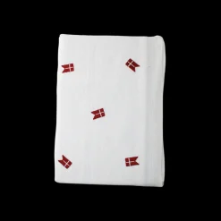 Basic u0026 More Dug m. Broderet Dansk Flag. (140x320cm) Hvid> Julegaver Til Hende|Duge