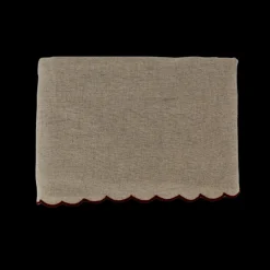 Basic u0026 More Dug m. Rød Broderi Kant. (140x180cm)> Borddækning Til Jul|Duge