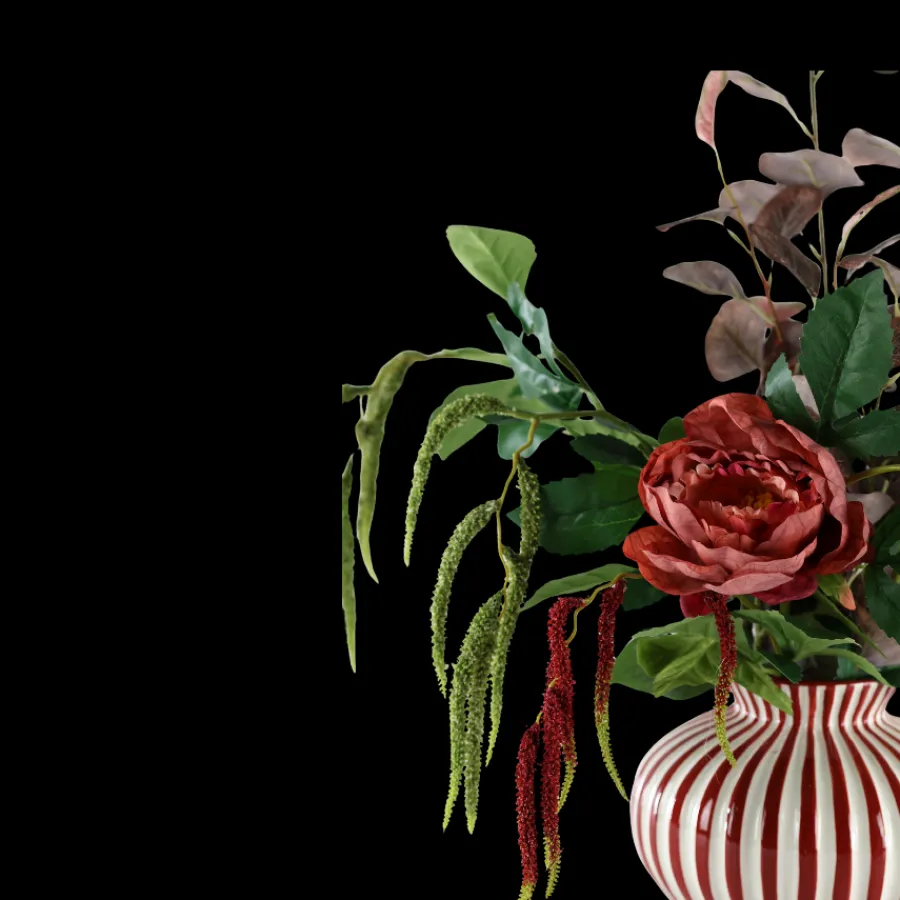 Basic u0026 More Evighedsbuket Efterårsglød m. Pæon og Røde Detaljer> Julegaver Til Hende|Blomster