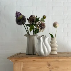 Basic u0026 More FABIEN Vase bubble (9,8x9,8x20cm) Natural sand> Julegaver Til Hende|Vaser & Krukker