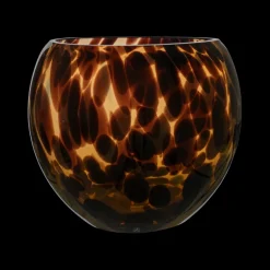 Ukendt Fyrfadsstage i Glas. Ø14 x 13cm Reaktivt Glasering.> Julegaver Til Hende|Lysestager & Stearinlys