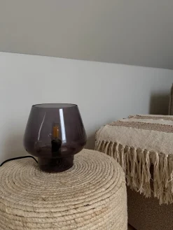 Basic u0026 More Glas Bordlampe 16,5x 14cm. Smoked> Bordlamper