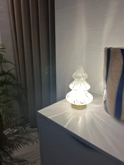 Ukendt Glas Juletræ m. LED (14x21cm)><noscript><img width=