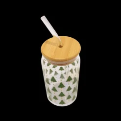 Basic u0026 More Glas m Sugerør Juletræ Design (450ml)> Borddækning Til Jul|Vandglas