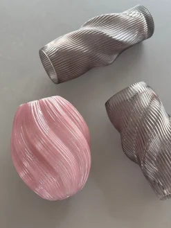 Basic u0026 More Glas Vase ANJA (H 21cm) Lyserød><noscript><img width=