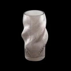 Basic u0026 More Glas Vase ANJO (H 25cm) Grå><noscript><img width=