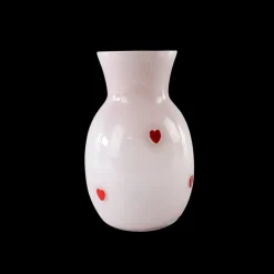 Basic u0026 More Glas Vase FAATIMA (15x22,5cm) Lyserød med hjerte> Julegaver Til Hende|Vaser & Krukker