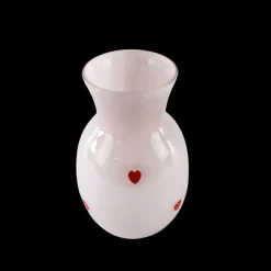 Basic u0026 More Glas Vase FAATIMA (15x22,5cm) Lyserød med hjerte><noscript><img width=