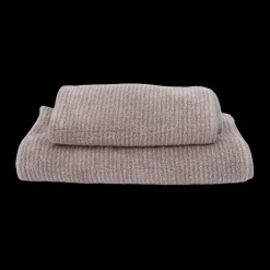 Basic u0026 More Håndklæde m Stribe CAMRON (50x100cm)Grøn/Beige> Håndklæder|Håndklæder