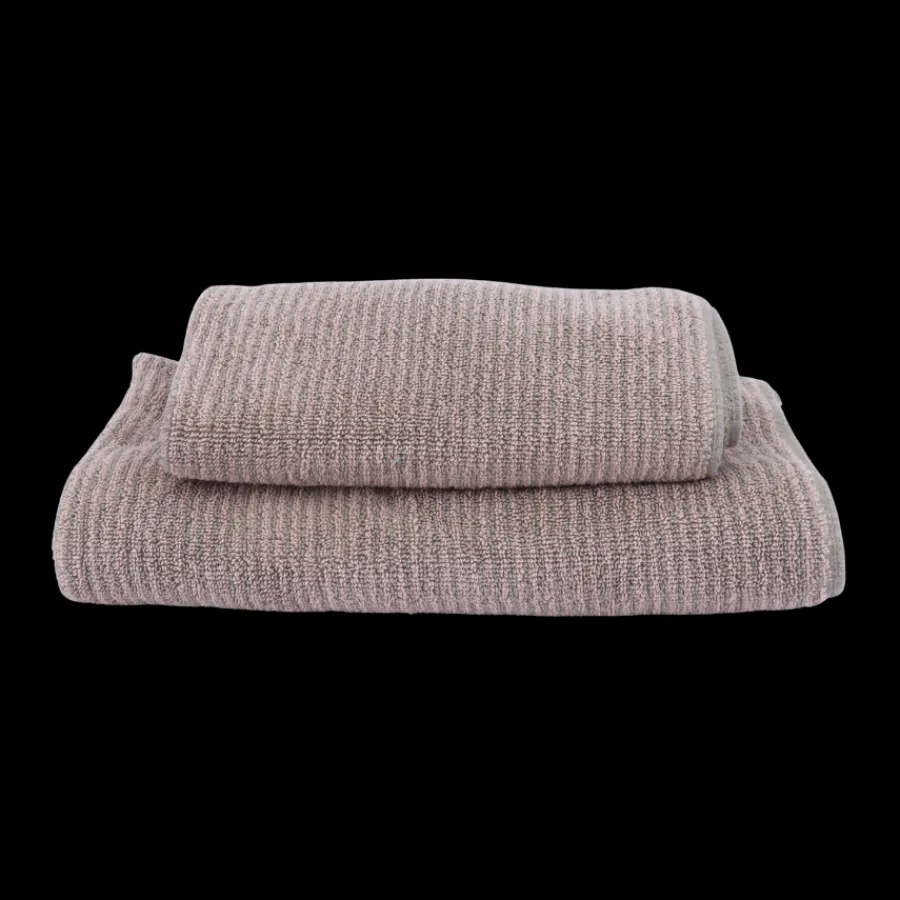 Basic u0026 More Håndklæde m Stribe CAMRON (50x100cm)Grøn/Beige> Håndklæder|Håndklæder