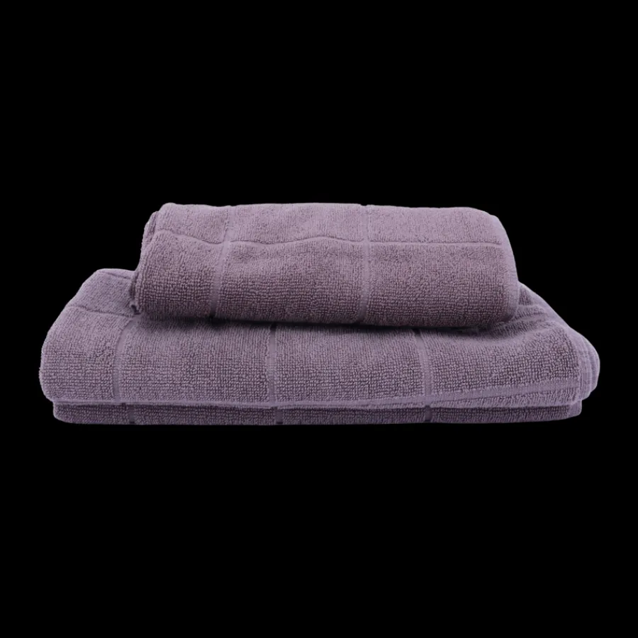 Basic u0026 More Håndklæde Ternet Jacquard DENZEL (50x100cm) Grå> Håndklæder|Håndklæder