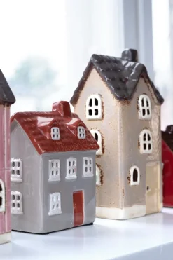 Det Gamle Apotek House for T-light, (H17xW8xD7cm) Beige> Lysestager & Stearinlys