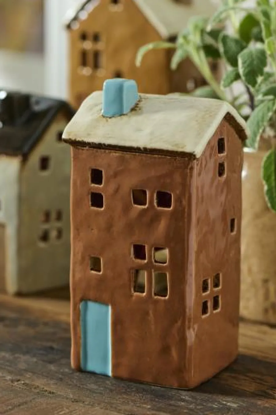 Ib Laursen - Keramik Hus til Fyrfadslys Brighton (7,5 x 13,2 x 11,3 cm)> Julegaver Til Hende|Julepynt & Dekoration