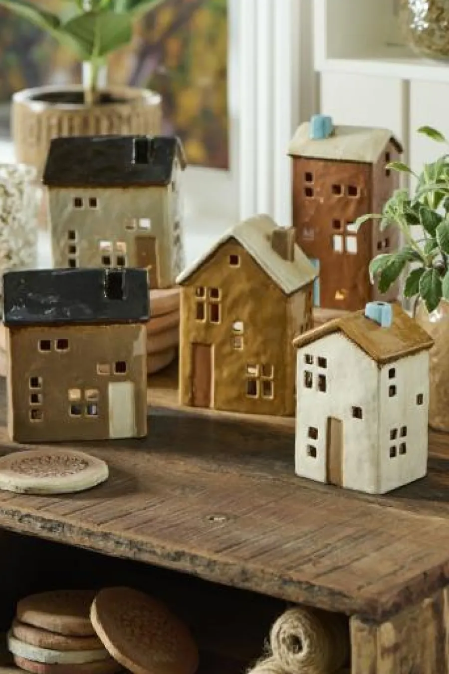 Ib Laursen - Keramik Hus til Fyrfadslys Brighton (7,5 x 13,2 x 11,3 cm)> Julegaver Til Hende|Julepynt & Dekoration