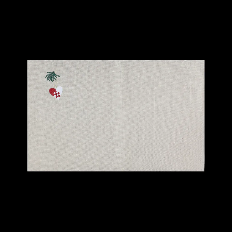 Basic u0026 More Juledækkeserviet m Hjerte Broderi (30x45cm)> Borddækning Til Jul|Servietter