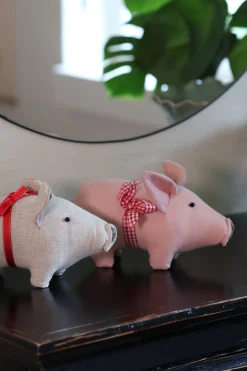 Basic u0026 More Julegris m. Sløjfe Rosa (23 x 13 x 12cm)> Julepynt & Dekoration|Jul