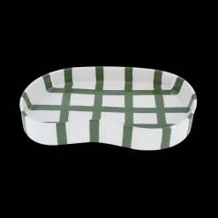 Basic u0026 More Keramik Bakke BIDDA i Beige m. Grøn Striber (12,2x20x3cm)><noscript><img width=