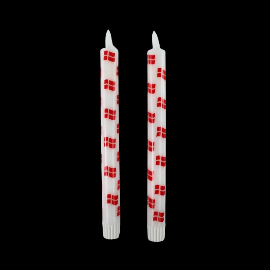 Ukendt Kronelys 3D Flamme m. Flag 2 stk (24,5cm)> Julegaver Til Hende|Lysestager & Stearinlys