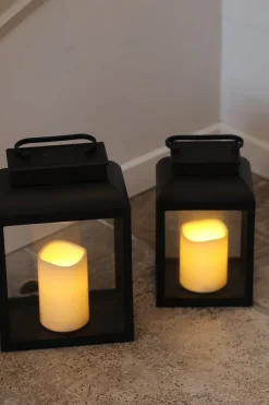 Basic u0026 More Lanterne med LED Lys (15x12,2x25cm)><noscript><img width=