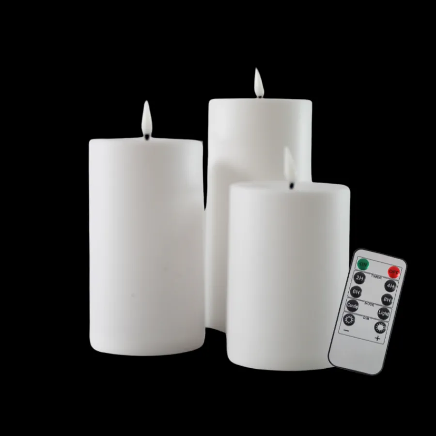 Basic u0026 More LED Lys 3 stk Plast Hvid> Lysestager & Stearinlys