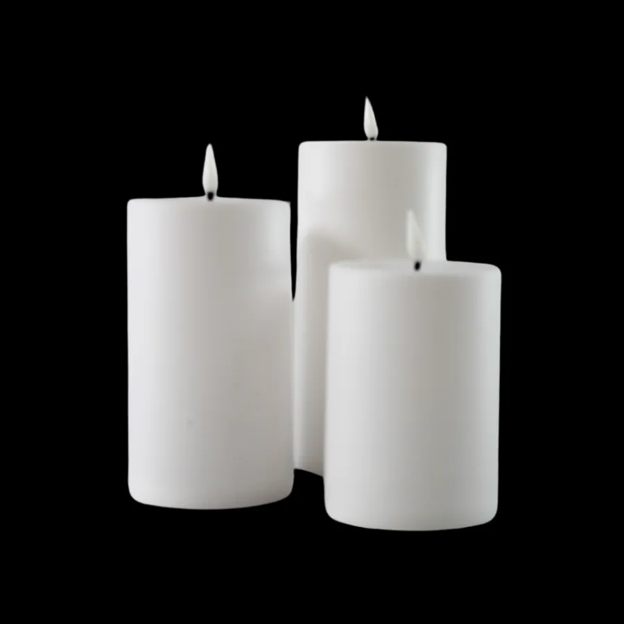 Basic u0026 More LED Lys 3 stk Plast Hvid> Lysestager & Stearinlys