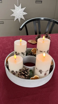 Basic u0026 More LED Vokslys 3 stk. Juleguirlande m. Fjernbetjening><noscript><img width=