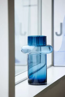 Lyngby Glas Lyngby Tube Vase (H:30cm). Dark Blue><noscript><img width=