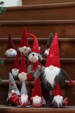 Basic u0026 More Nisse m Rød Hue CAFER (12x9x22cm)> Julepynt & Dekoration|Jul