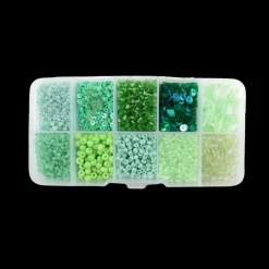 Basic u0026 More Perler i æske m/10 rum, mix grøn> Julegaver Til Hende|Øvrige Hobbyartikler