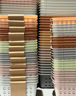 Ukendt Plastik kurv 2/pk - Ekstra Mini, Terracotta 13,7 x 11cm><noscript><img width=