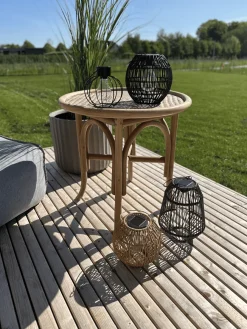 Basic u0026 More Solar Lampe i Metal og Rattan FLORIN Natur (20 x 28cm)><noscript><img width=