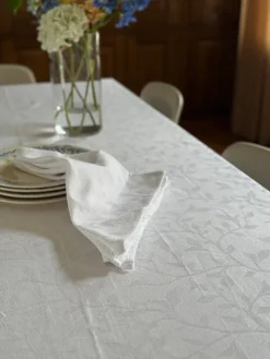 Basic u0026 More Stofserviet i Jacquard METTE (40x40cm) Hvid><noscript><img width=