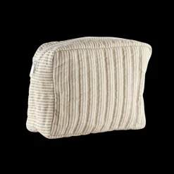 Basic u0026 More Toilettasker m Beige og Brun Stribe EASON ( 27x10x20cm) Stor> Julegaver Til Hende|Toilettasker