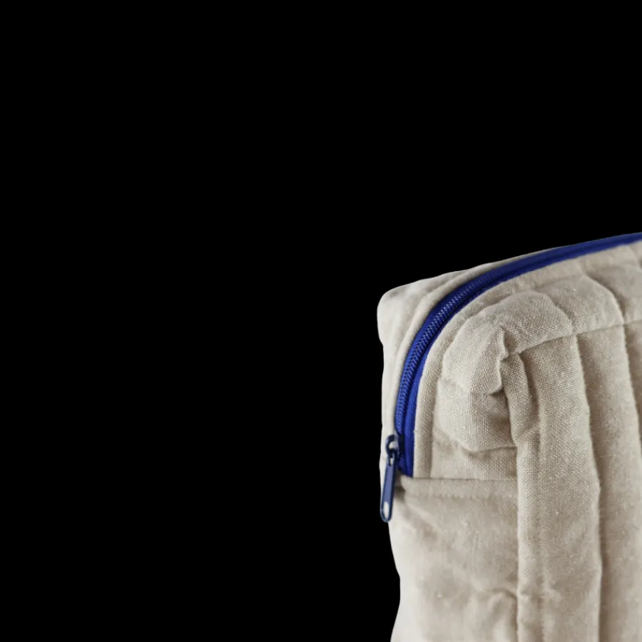 Basic u0026 More Toilettasker m Beige og Camel Stribe EASON ( 27x10x20cm) Stor> Julegaver Til Hende|Toilettasker